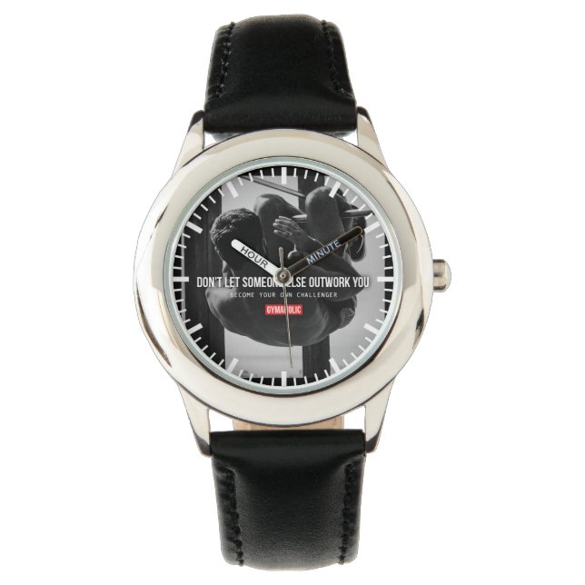 ボディビルジムのモチベーション 腕時計 (正面)