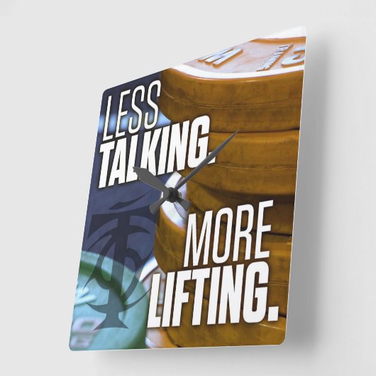 ボディビルジムトレーニング やる気を起こさせる スクエア壁時計 (傾斜)