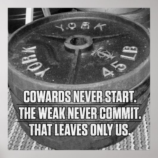 ボディビルジムトレーニング やる気を起こさせる ポスター (正面)