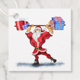 ボディビルダーおもしろいサンタクリスマスギフトタグ フェイバータグ