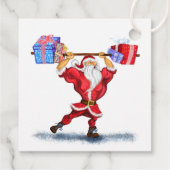 ボディビルダーおもしろいサンタクリスマスギフトタグ フェイバータグ (裏面)