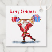 ボディビルダーおもしろいサンタクリスマスギフトタグ フェイバータグ (裏面)