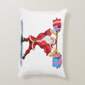 ボディビルダーおもしろいサンタクリスマスピロー アクセントクッション (裏面(縦))