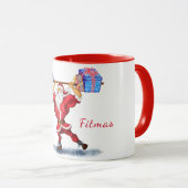 ボディビルダーおもしろいサンタクリスマスマグギフト マグカップ (正面右)