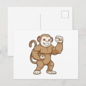 ボディビルダーとしてのサルがボディビルディングで ポストカード (正面/裏面)
