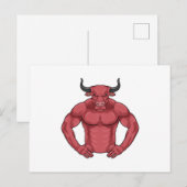 ボディビルダーとしての極限のブル ポストカード (正面/裏面)