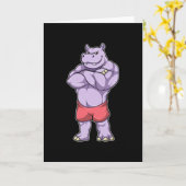 ボディビルダーなカバの極み カード (黄色い花)