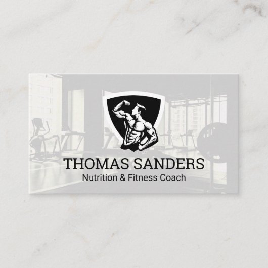 ボディビルダーのポーズの曲げ | ジム 名刺 (正面)