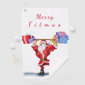 ボディビルダーサンタクリスマスゴルフタオル ゴルフタオル (インサイチュ)