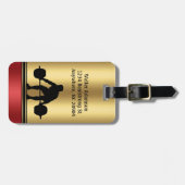 ボディビルダースポーツウエイトリフターシルエットエレガント ラゲッジタグ (正面横)
