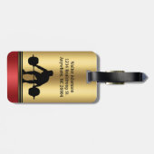 ボディビルダースポーツウエイトリフターシルエットエレガント ラゲッジタグ (裏面横)