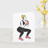 ボディビルダーレッグデイガールケットレベルフィットネスボディブ カード (黄色い花)