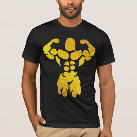 ボディビルダー ゴールデン フォイル Tシャツ (正面)