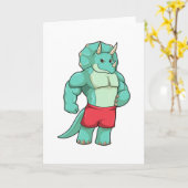 ボディビルディングでのトリケラトプスのようなボディビルダー カード (黄色い花)