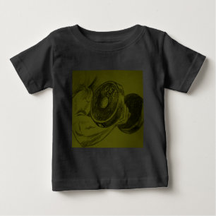 ボディビルディング フィットネス 鉛筆 スケッチ ベビーTシャツ