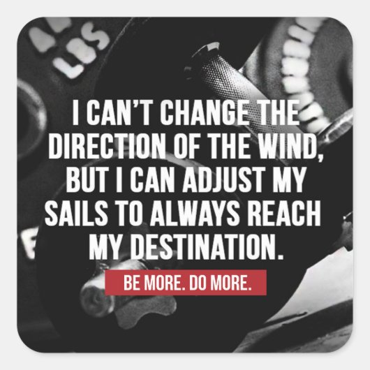 ボディビルトレーニングやる気を起こさせる語 スクエアシール (正面)