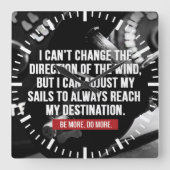 ボディビルトレーニングやる気を起こさせる語 スクエア壁時計 (正面)