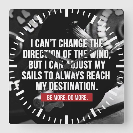 ボディビルトレーニングやる気を起こさせる語 スクエア壁時計 (正面)