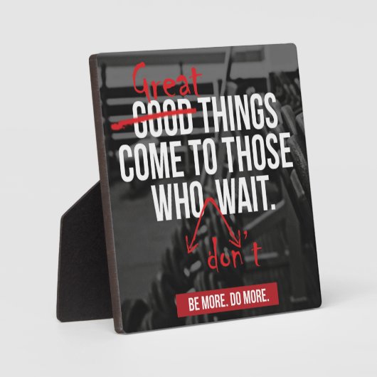 ボディビルトレーニングやる気を起こさせる語 フォトプラーク (正面)