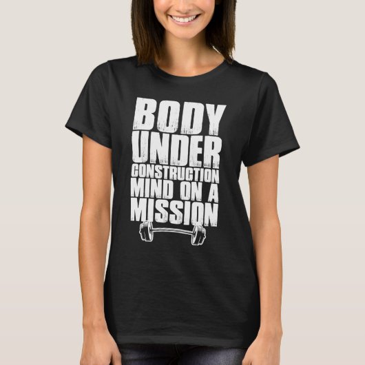 ボディビルトレーニング引用文重量挙げエクササイズ Tシャツ (正面)