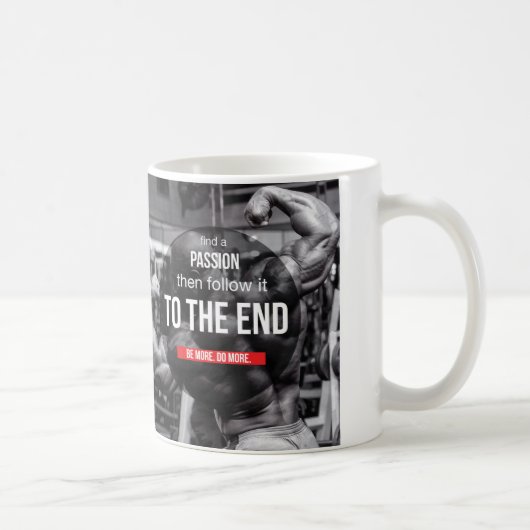 ボディビルフィットネスジムトレーニングモチベーション コーヒーマグカップ (右)