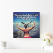 ボディビルフィットネスジムトレーニングモチベーション スクエア壁時計 (ホーム)