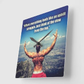 ボディビルフィットネスジムトレーニングモチベーション スクエア壁時計 (傾斜)