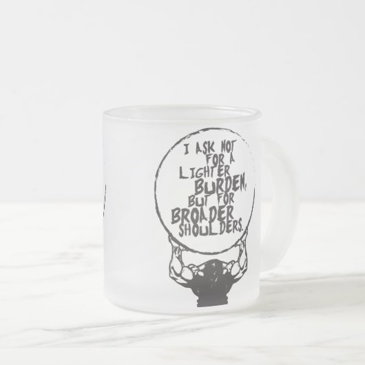 ボディビルフィットネストレーニングジム動機 フロストグラスマグカップ (正面右)