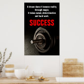 ボディビルフィットネス感動的成功ダンベル ポスター (キッチン)