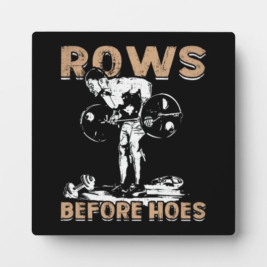 ボディビルユーモア – Rows Before Hoes -ノベルティ フォトプラーク (正面)