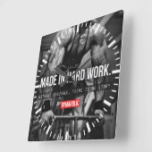 ボディビル動機 スクエア壁時計 (傾斜)