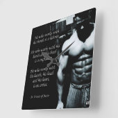 ボディビル動機 スクエア壁時計 (傾斜)