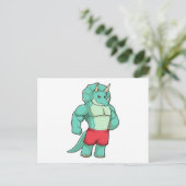 ボディビル大会でのボディビルダーとしてのトリケラトプス ポストカード (スタンド正面)