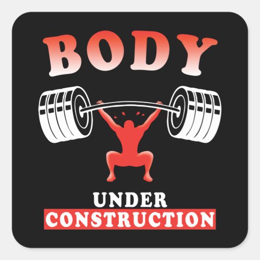 ボディビル訓練やる気を起こさせるトレーニング引用文 スクエアシール (正面)