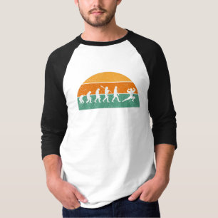 ボディビル進化のマンおもしろいレトロフィットネス Tシャツ