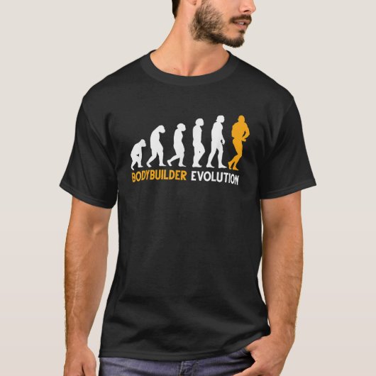 ボディビル進化ボディビルダー Tシャツ (正面)