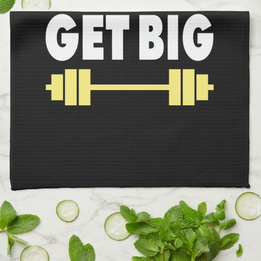 ボディビル食べ – 大きく、大きく持ち上げ、大きく持ち上げる キッチンタオル (折り畳み)