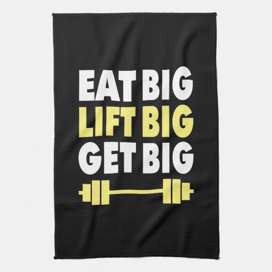 ボディビル食べ – 大きく、大きく持ち上げ、大きく持ち上げる キッチンタオル (縦)