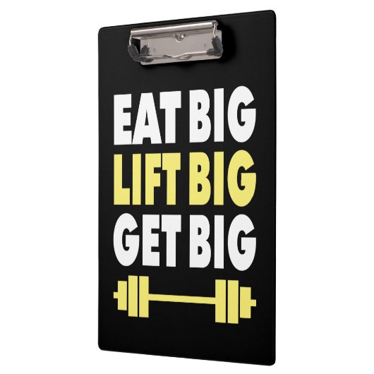 ボディビル食べ – 大きく、大きく持ち上げ、大きく持ち上げる クリップボード (左)