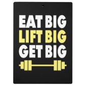 ボディビル食べ – 大きく、大きく持ち上げ、大きく持ち上げる クリップボード (裏面)