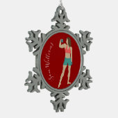 ボディビル スノーフレークピューターオーナメント (左)