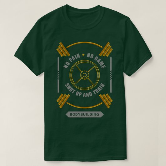 ボディビル（ダンベル1） Tシャツ (デザイン正面)