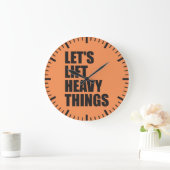 ボディビル、パワーリフティング – 重量物を持ち上げる ラージ壁時計 (ホーム)