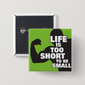 ボディビル – ライフが短すぎて小さい 缶バッジ (正面&裏面)