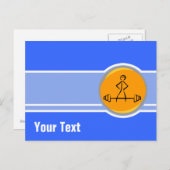 ボディビル;青とオレンジ ポストカード (正面/裏面)