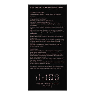 ボディピアスジュエリーのアフターケア方法 ラックカード