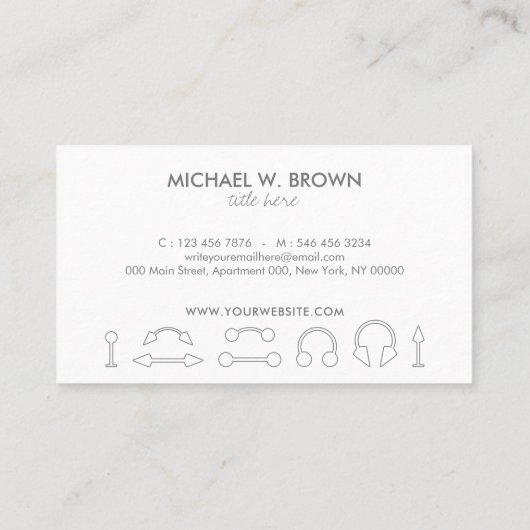 ボディピアス タトゥー 名刺 (裏面)