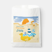 ボディボードボーイおもしろいビーチ誕生日パーティー フェイバーバッグ (正面)