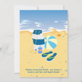 ボディボードボーイおもしろいビーチ誕生日パーティー 招待状 (裏面)