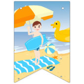 ボディボードボーイビーチバースデーパーティー バンティングフラッグ (第1の旗)